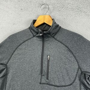 Icewear Pullover Sweatshirt Mens Large Gray Quarter Zip Long Sleeve Stretch Logo